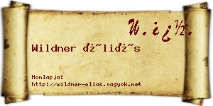 Wildner Éliás névjegykártya